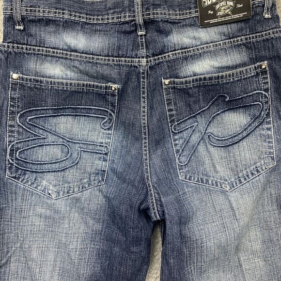 Southpole Denim Shorts Mens 38 Blue Jorts Relaxed Fit Streetwear Y2K - Picture 13 of 15